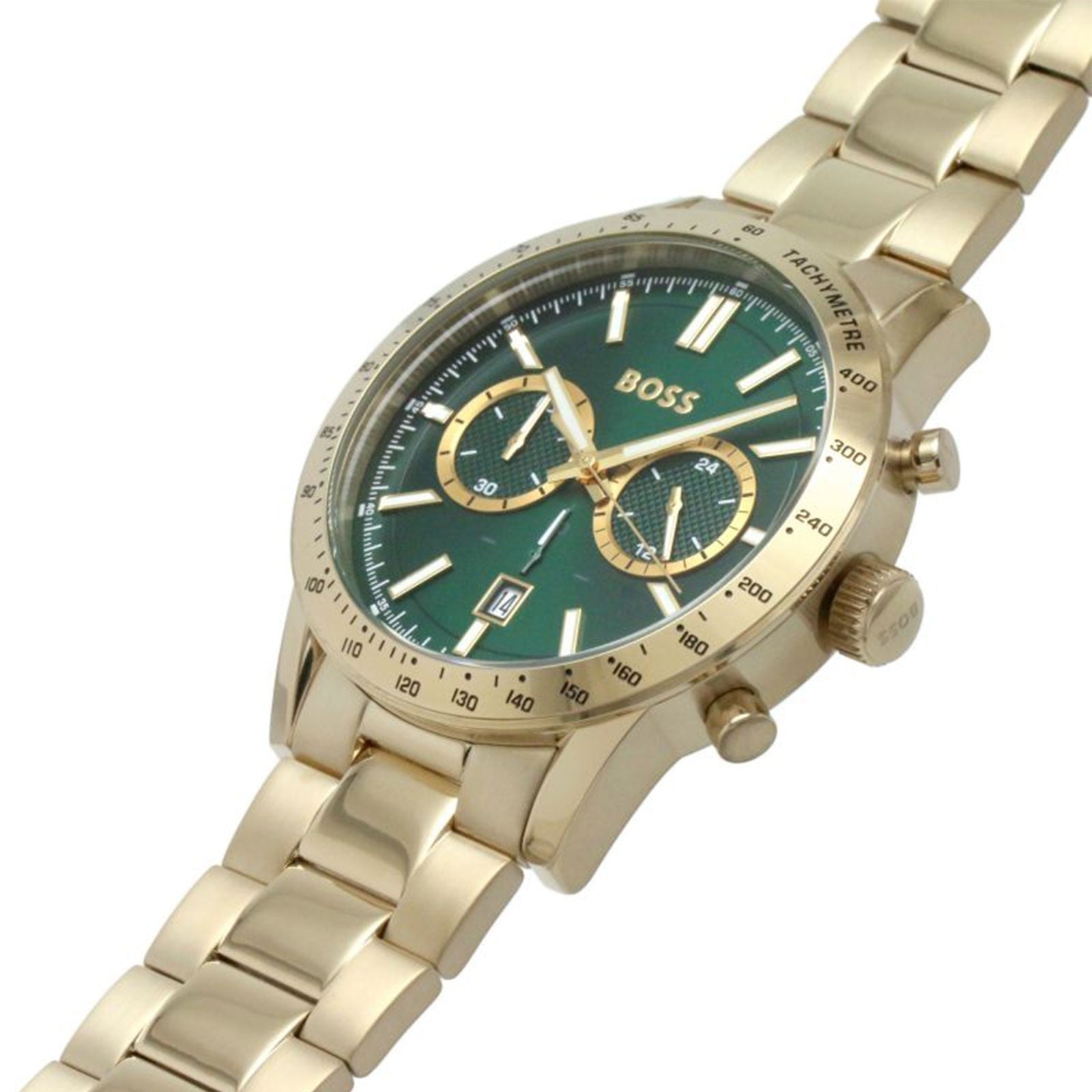 Hugo Boss Allure Green Dial Gold Men's Watch 1513923