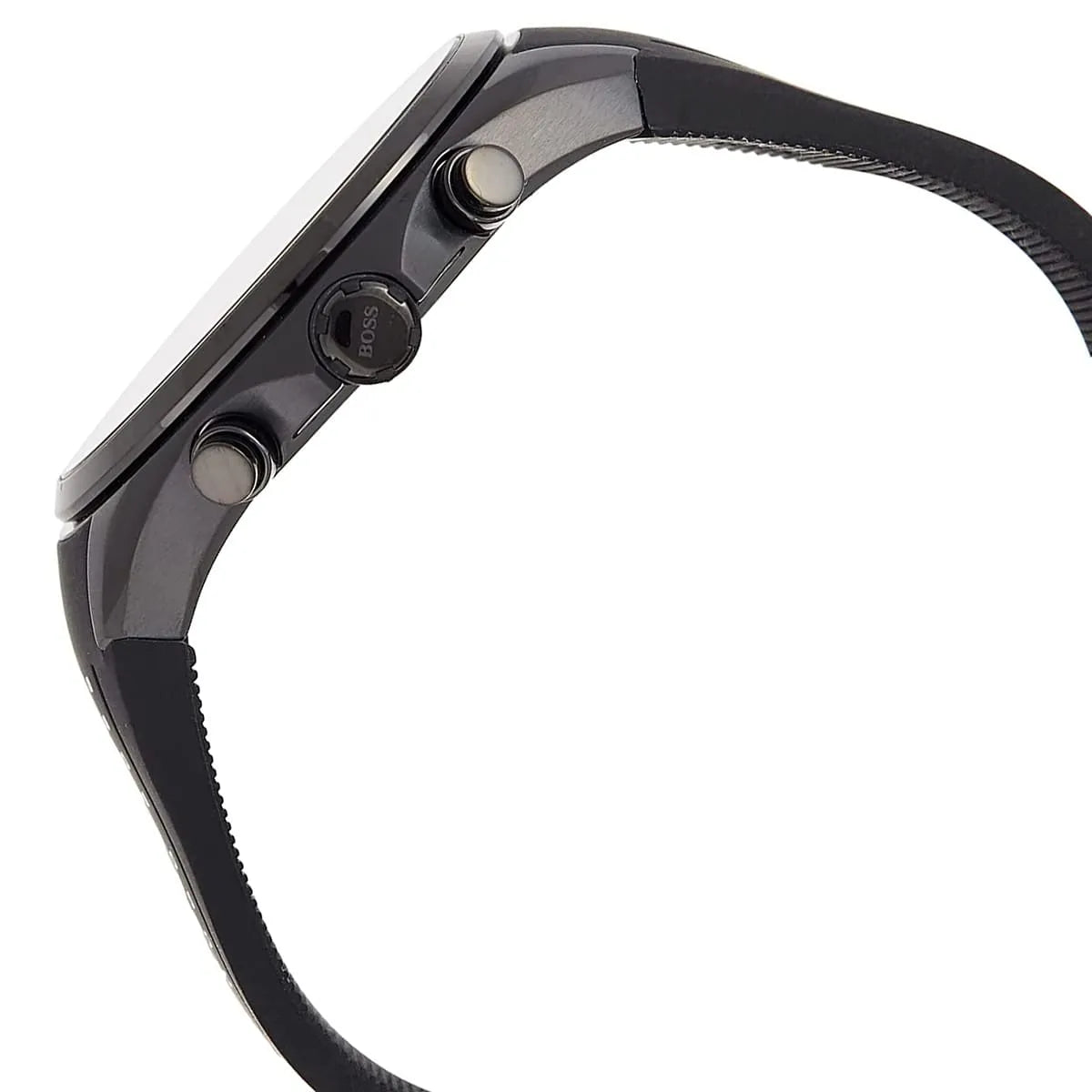 Hugo Boss Distinct Chronograph Black Dial Black Silicone Strap Watch for Men - 1513859