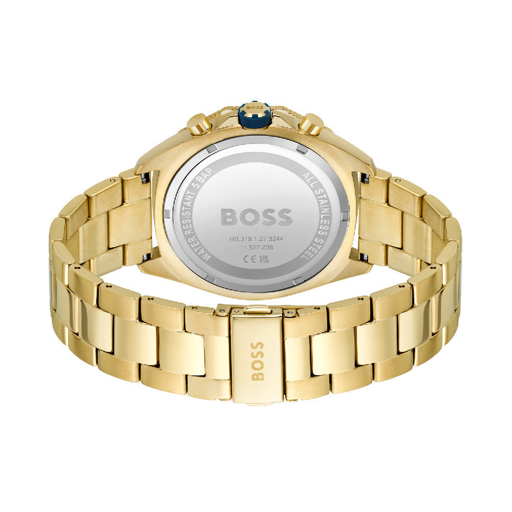 Hugo Boss Energy watch caseback showing engraved logo and case details