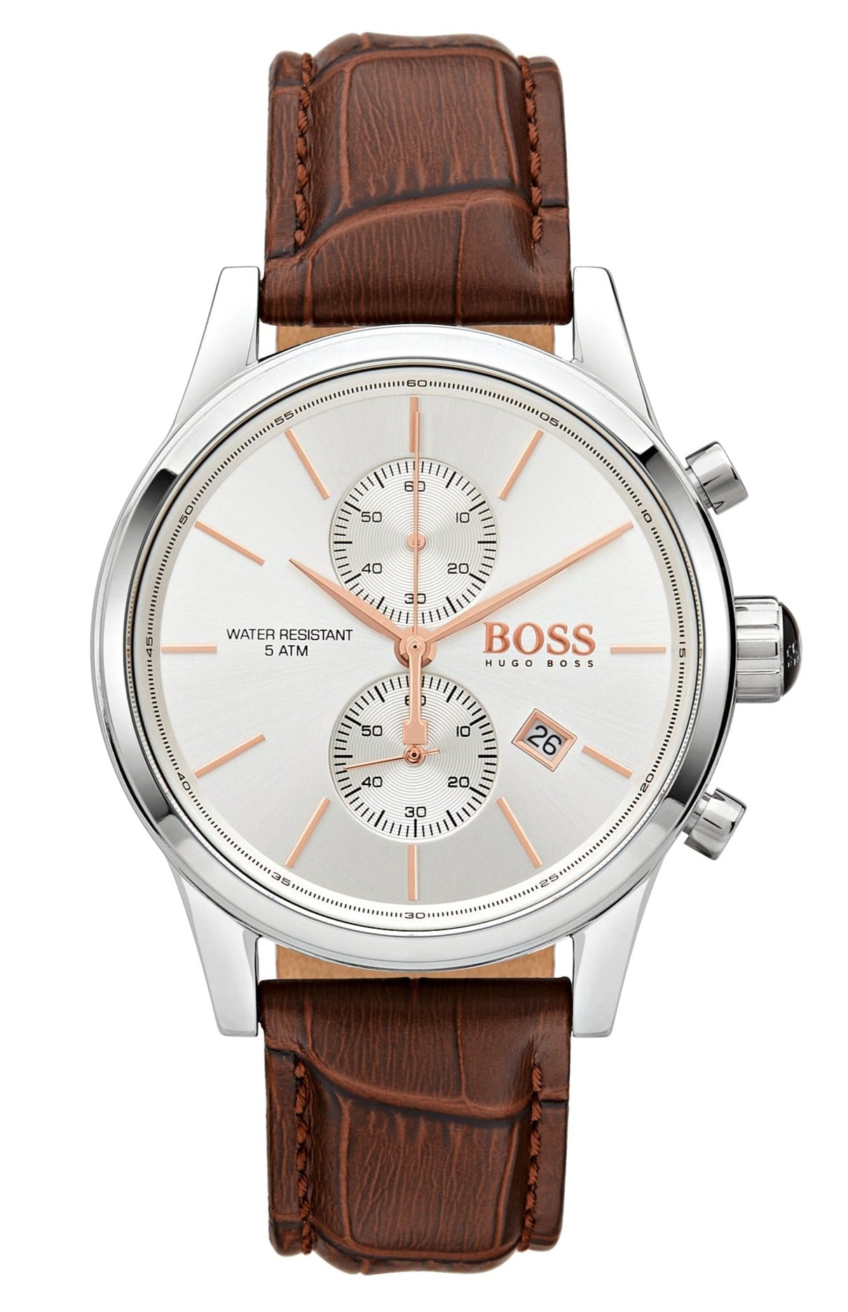 Hugo Boss Chronograph Grand Prix Black Leather Strap Men's Watch 1513280