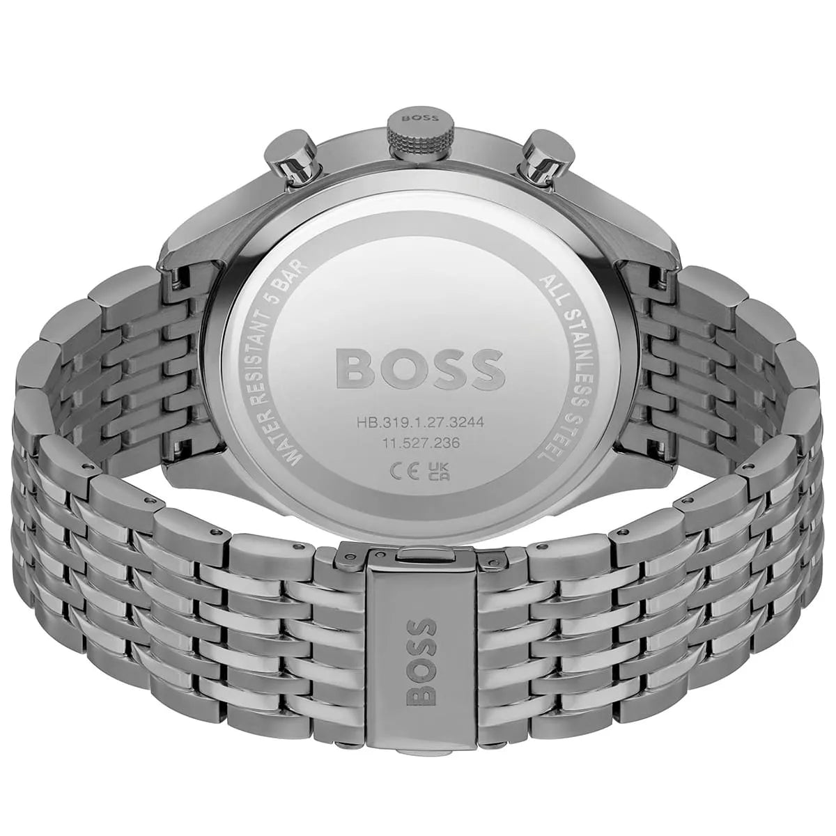 Hugo Boss Gregor Chronograph Blue Dial Grey Steel Strap Watch For Men - 1514083