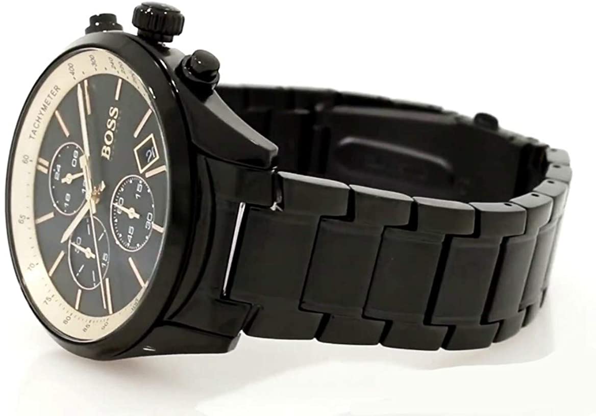 Hugo Boss Men's Grand Prix Black IP/Gold Accent HB1513578 - The Watches Men & CO #6