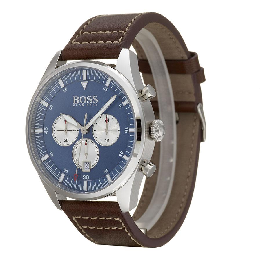 Hugo Boss Pioneer Brown Leather Strap Men's Watch 1513709 - The Watches Men & CO #2