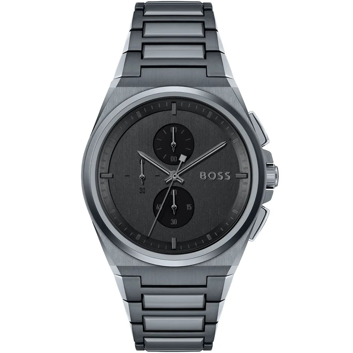 Hugo Boss Steer men's chronograph watch gray dial analog quartz