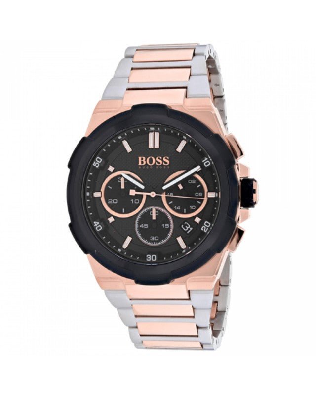 Hugo Boss Supernova Chronograph Black Dial Two Tone Steel Strap Watch for Men - 1513358