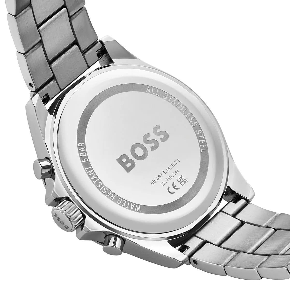 Hugo Boss Troper Chronograph Black Dial Silver Steel Strap Watch For Men - 1514057
