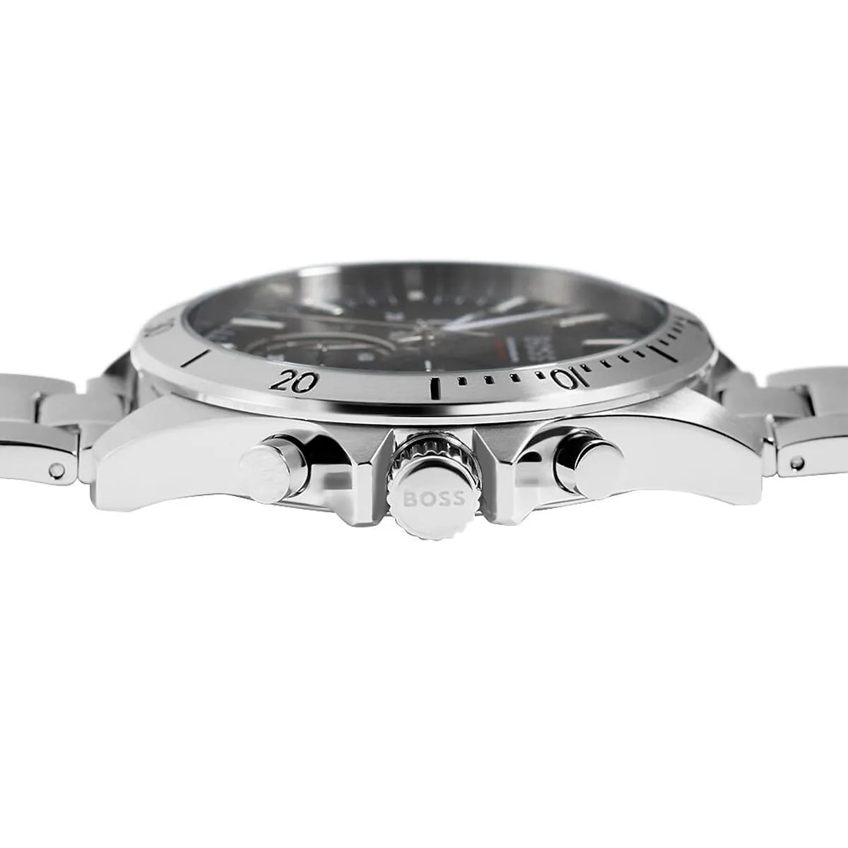 Hugo Boss Troper Chronograph Black Dial Silver Steel Strap Watch For Men - 1514057