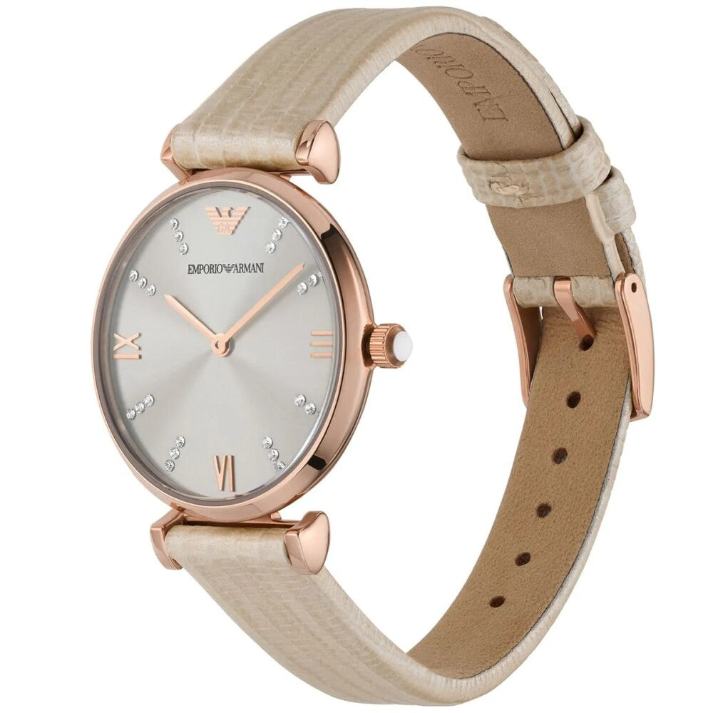 Emporio Armani Retro Warm Grey Dial Ladies Watch AR1681