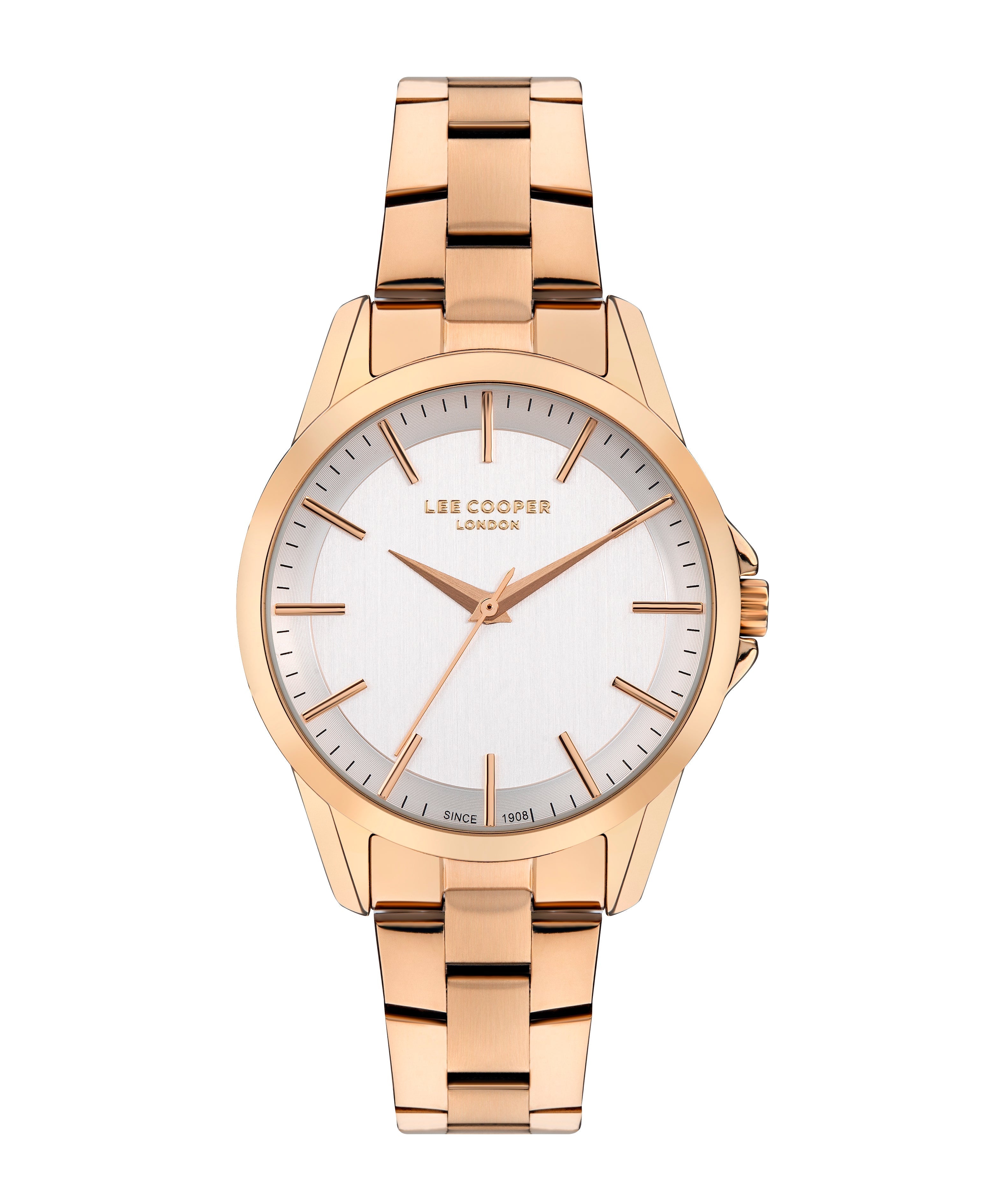Lee Cooper Classic Silver Dial Rose Gold Watch – LC07923.430