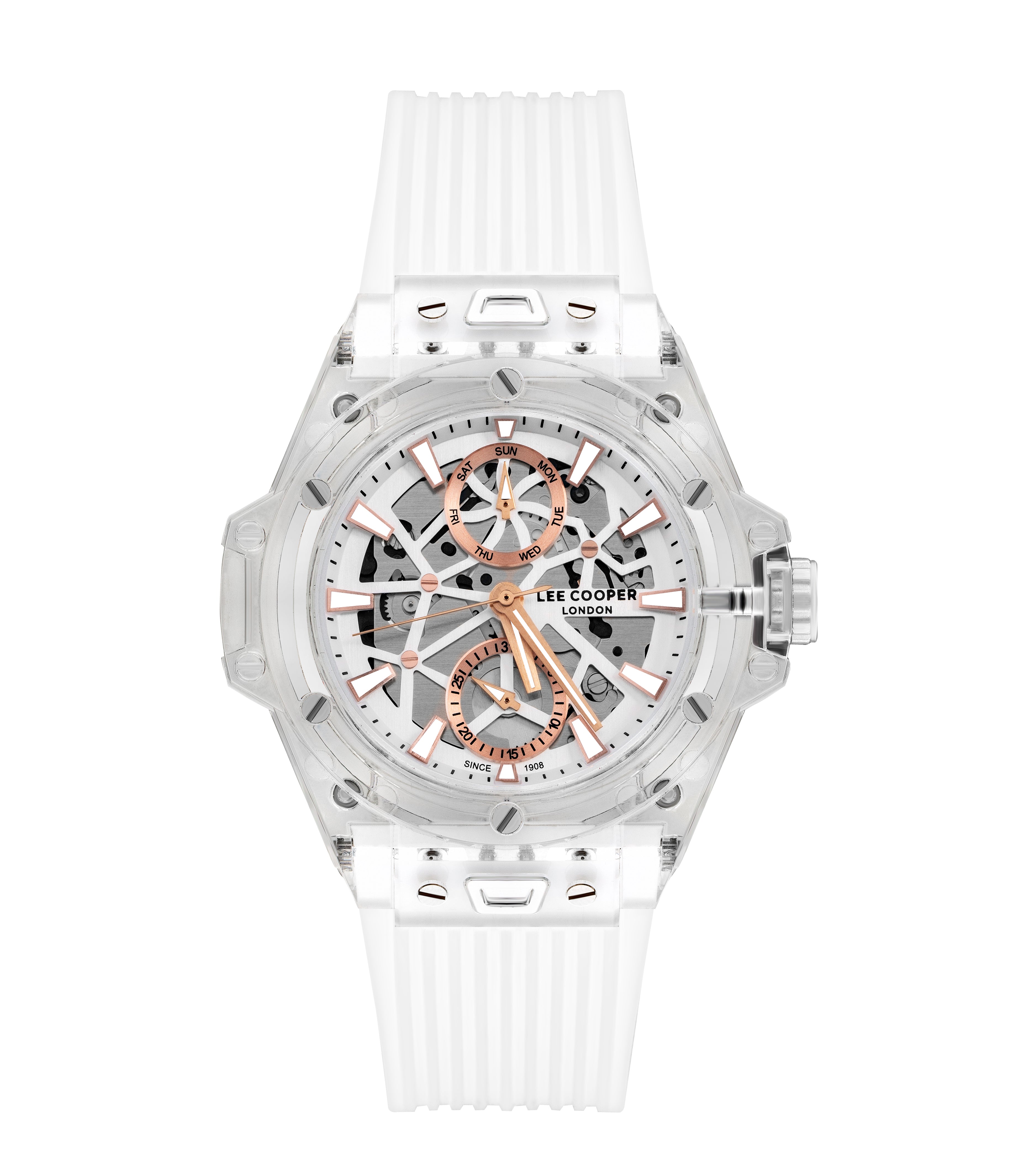 Lee Cooper Multifunction Silver Dial White Silicone Watch – LC07975.333