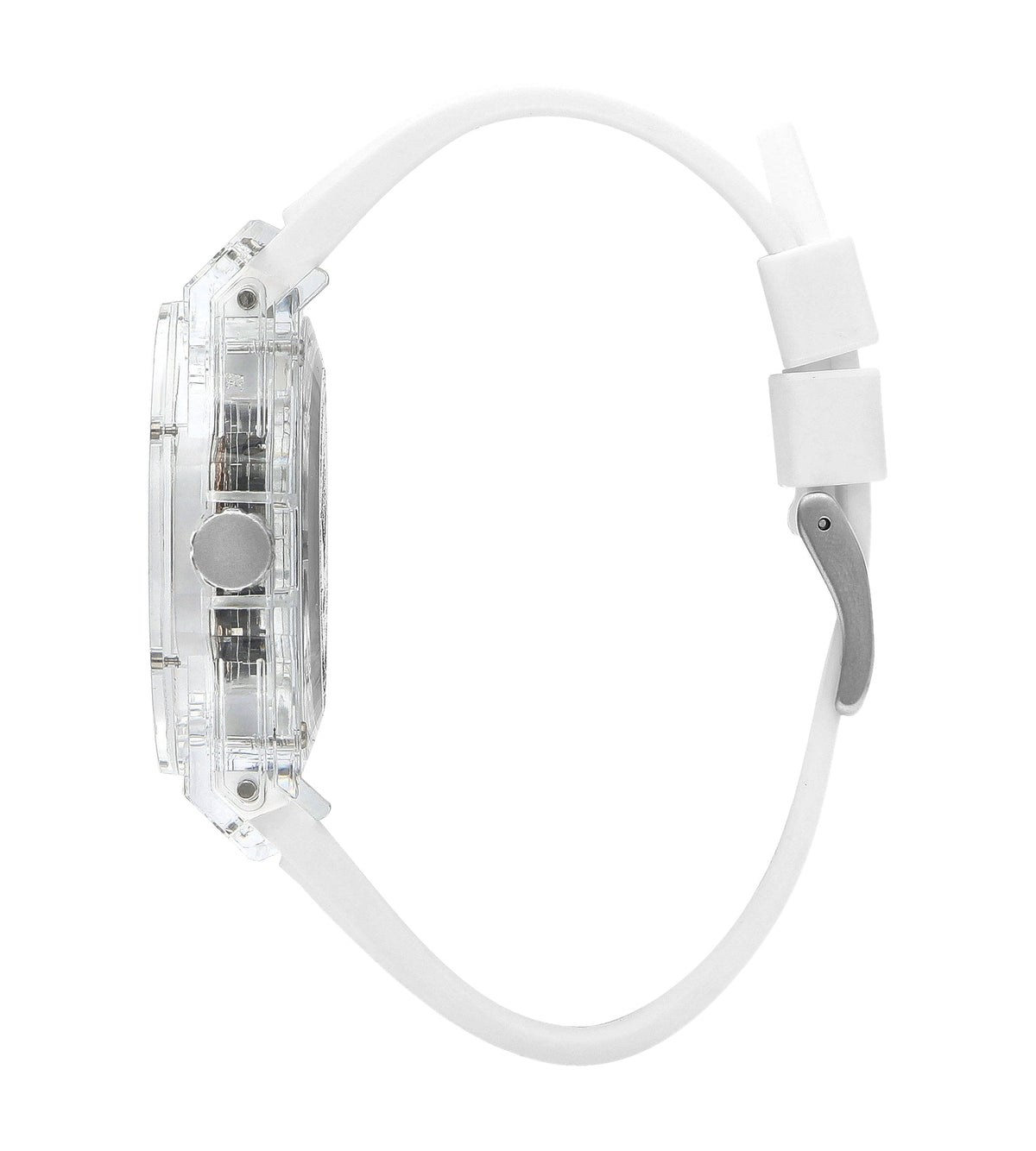 Lee Cooper LC07975.333 watch shown from side profile with white silicone strap