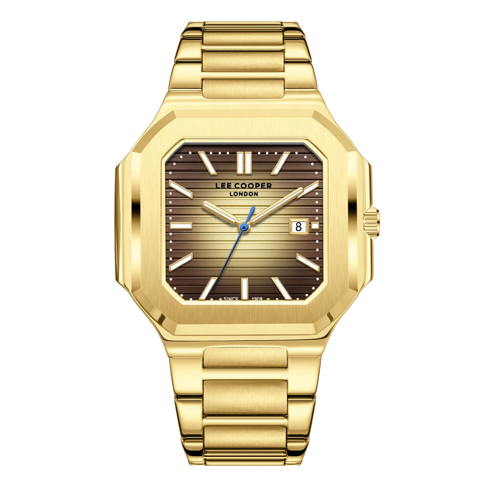 Lee Cooper Maxime Square Case Brown Dial Gold Watch - LC08269.140