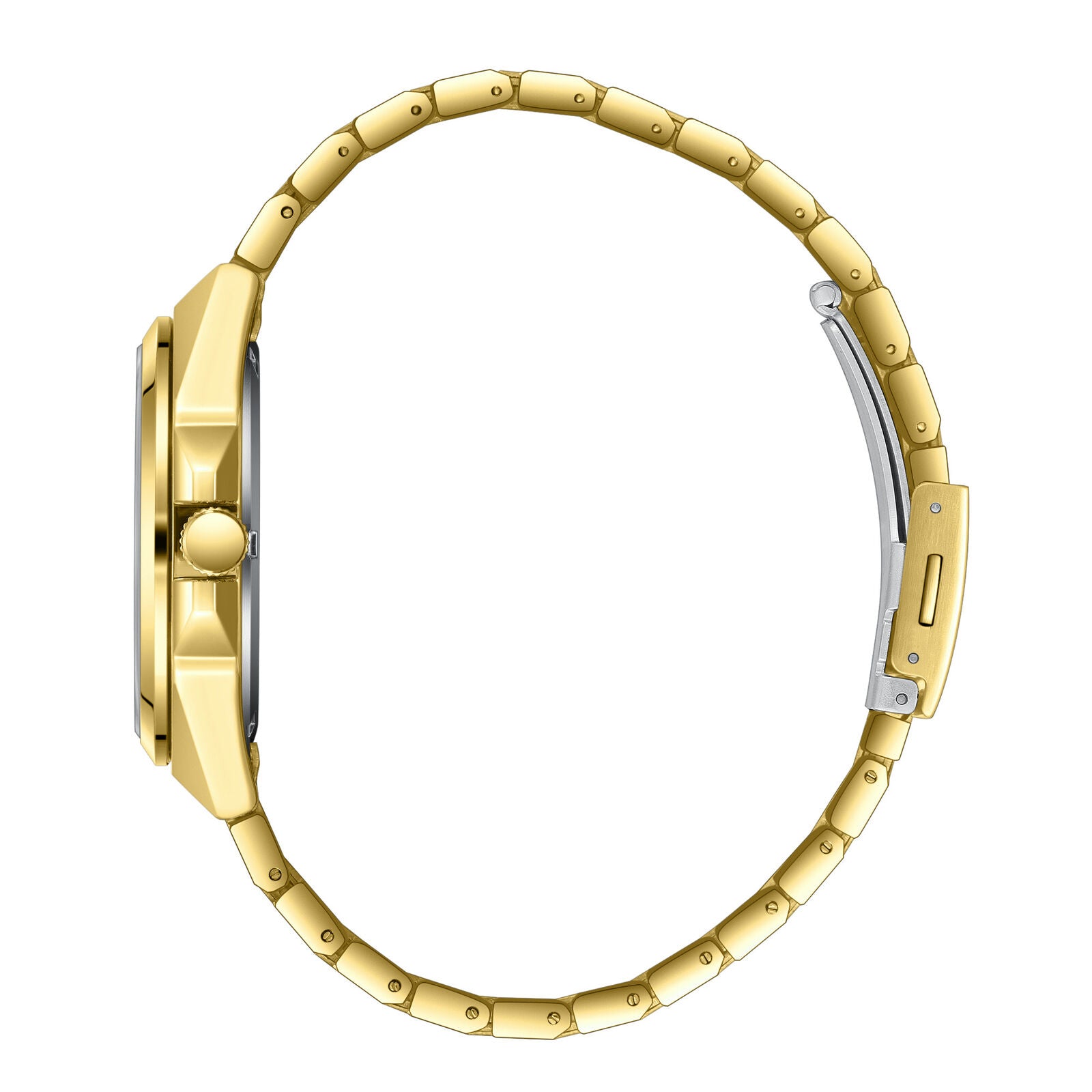 Lee Cooper Oswin gold bracelet watch side profile view