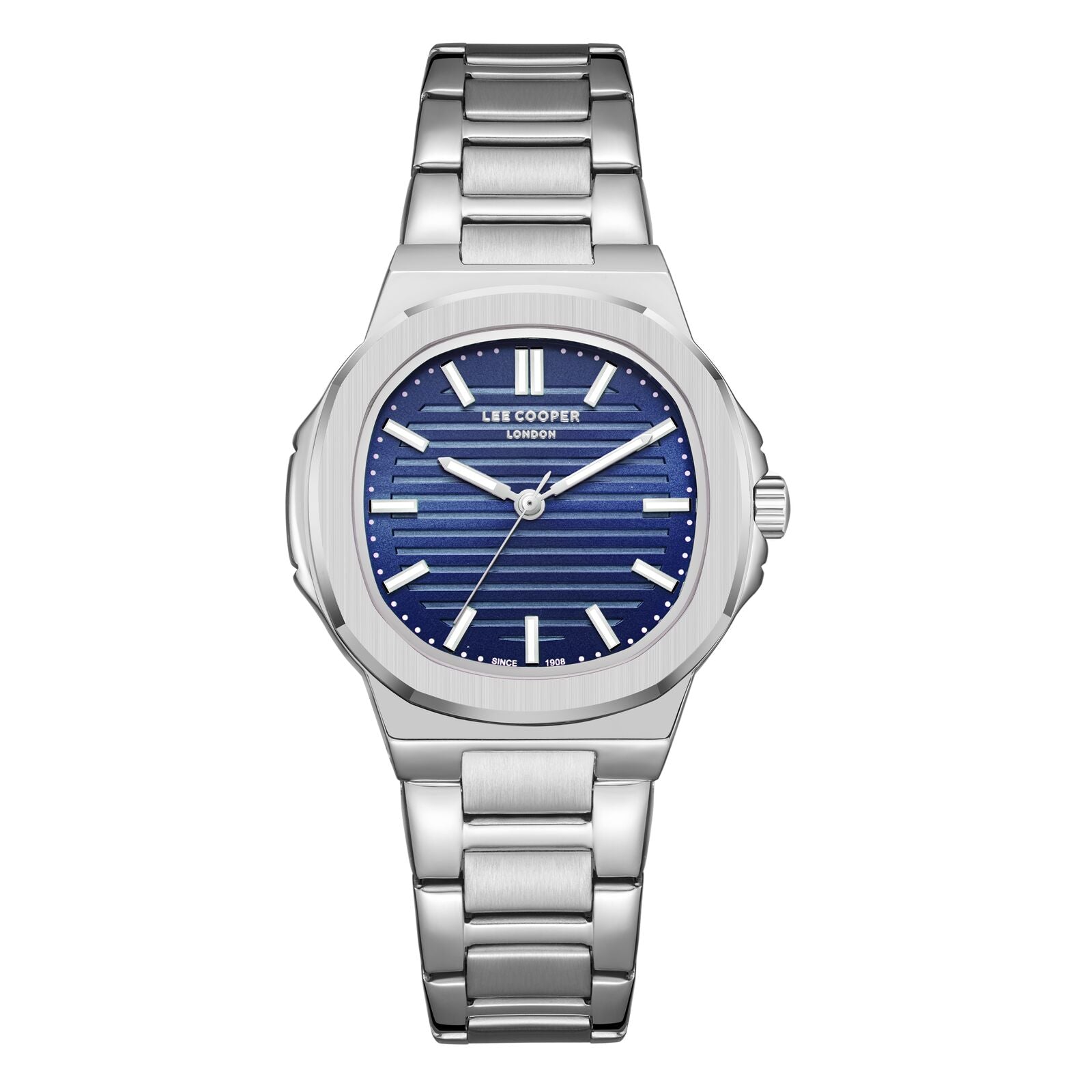 Lee Cooper Classic Square Case Blue Dial Silver Watch - LC08017.390