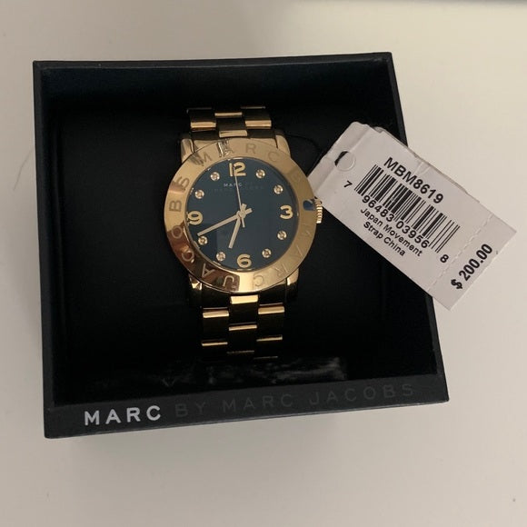 Marc By Marc Jacobs Amy Black Women's Gold Classic Watch MBM8619