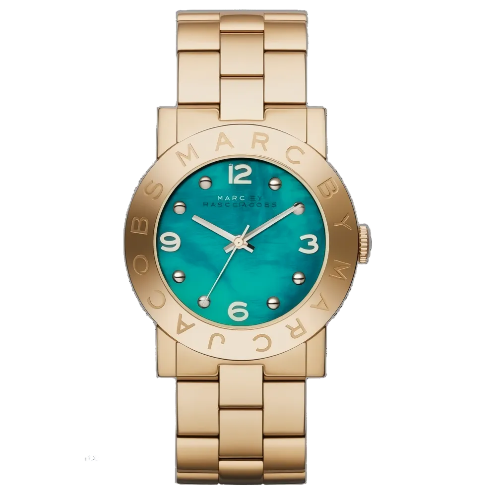 Marc by Marc Jacobs Amy gold-plated watch with turquoise dial and Arabic numerals