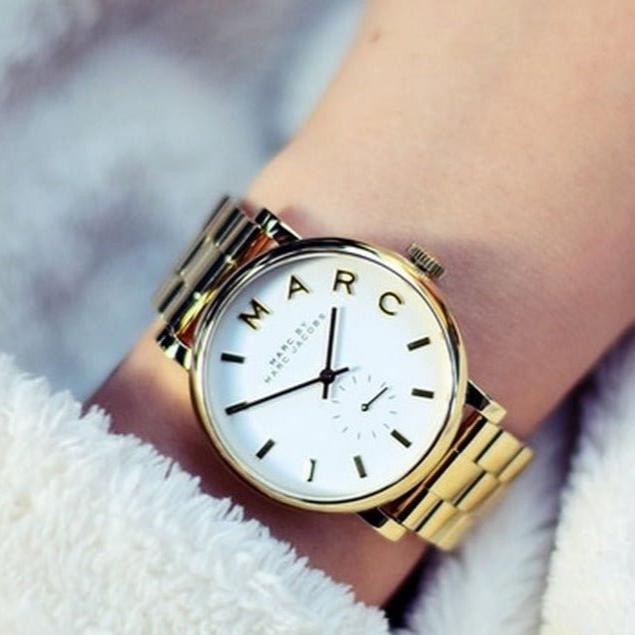 Marc By Marc Jacobs White Dial Gold-tone Ladies Watch - MBM3243
