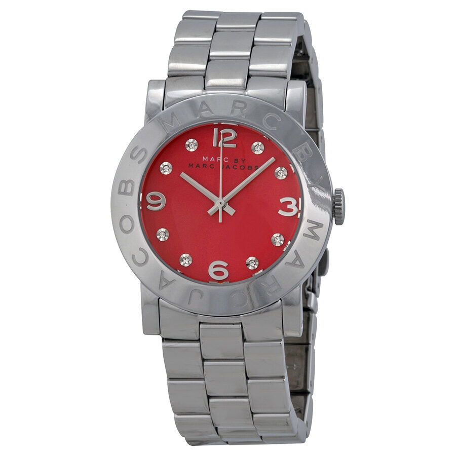Marc By Marc Jacobs Red Dial Stainless Steel Ladies Amy Watch