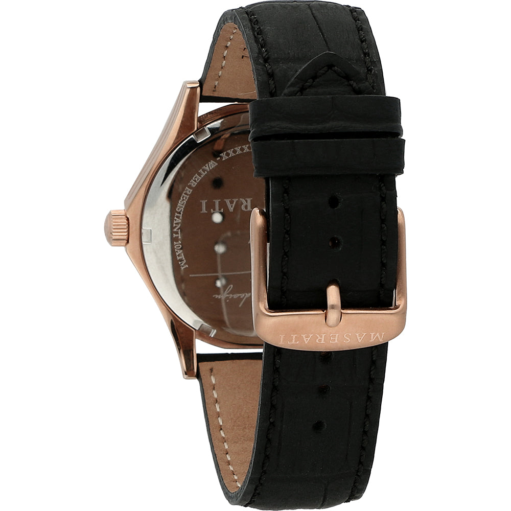 Maserati Circuito Black Dial Black Leather Menβs Watch R8851127001 - Watch