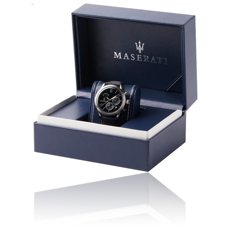 Maserati Circuito watch in official branded presentation box with navy packaging
