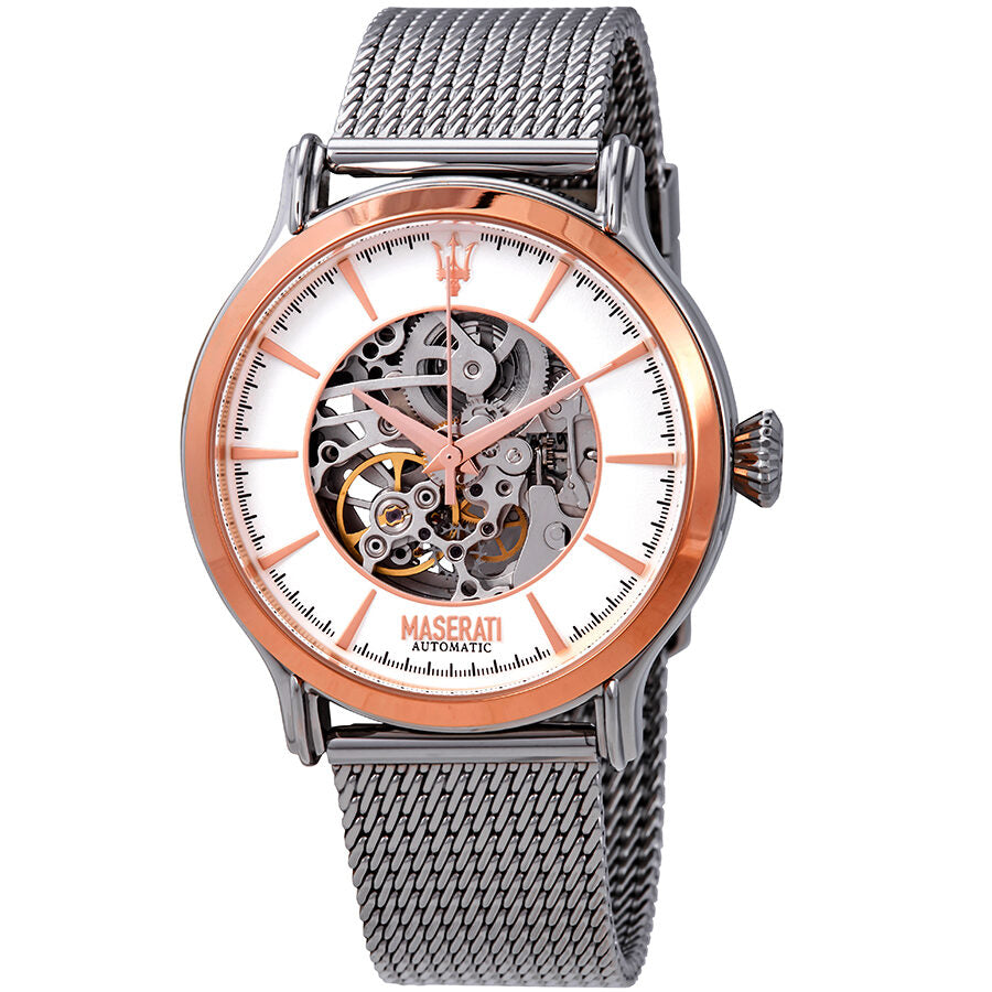 Maserati Epoca Automatic White Open Heart Dial Men's Watch R8823118001