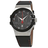 Maserati Potenza Black Dial Black Leather Men's Watch R8851108001 - Watches of Australia