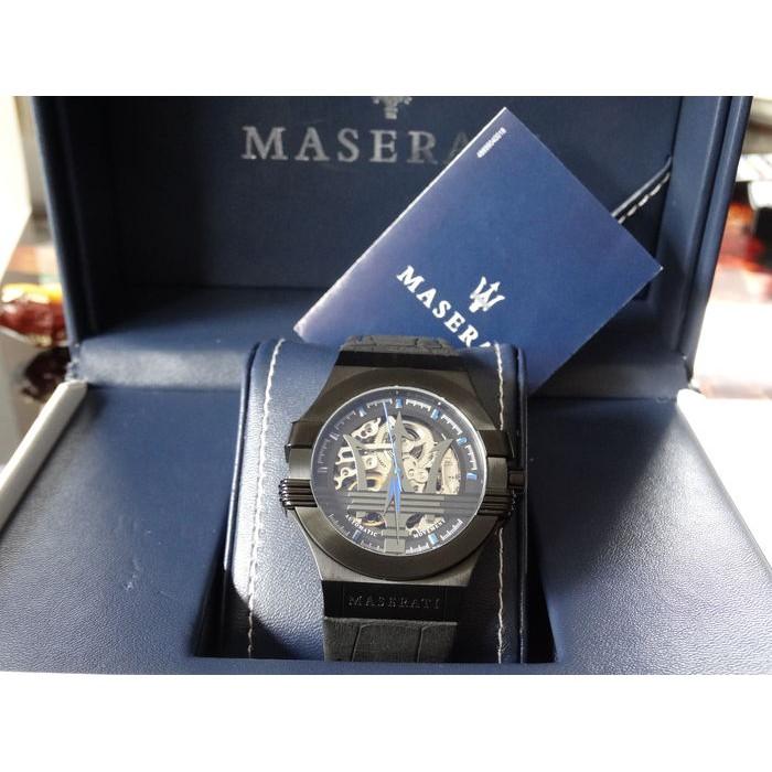 Maserati Potenza watch displayed in official Maserati presentation box with warranty card