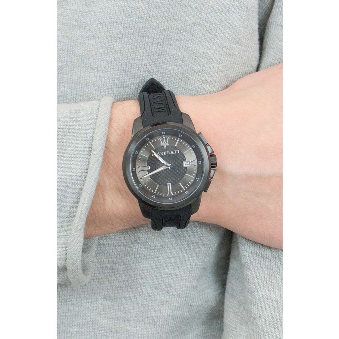 Maserati Sfida Menβs Black/Silver Dial Watch R8851123004 - Watch