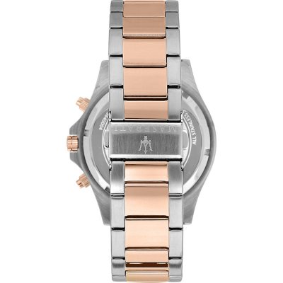 Maserati Sfida Chronograph Black Dial Two Tone Rose Gold and Silver Stainless Steel Menβs Watch R8873640014