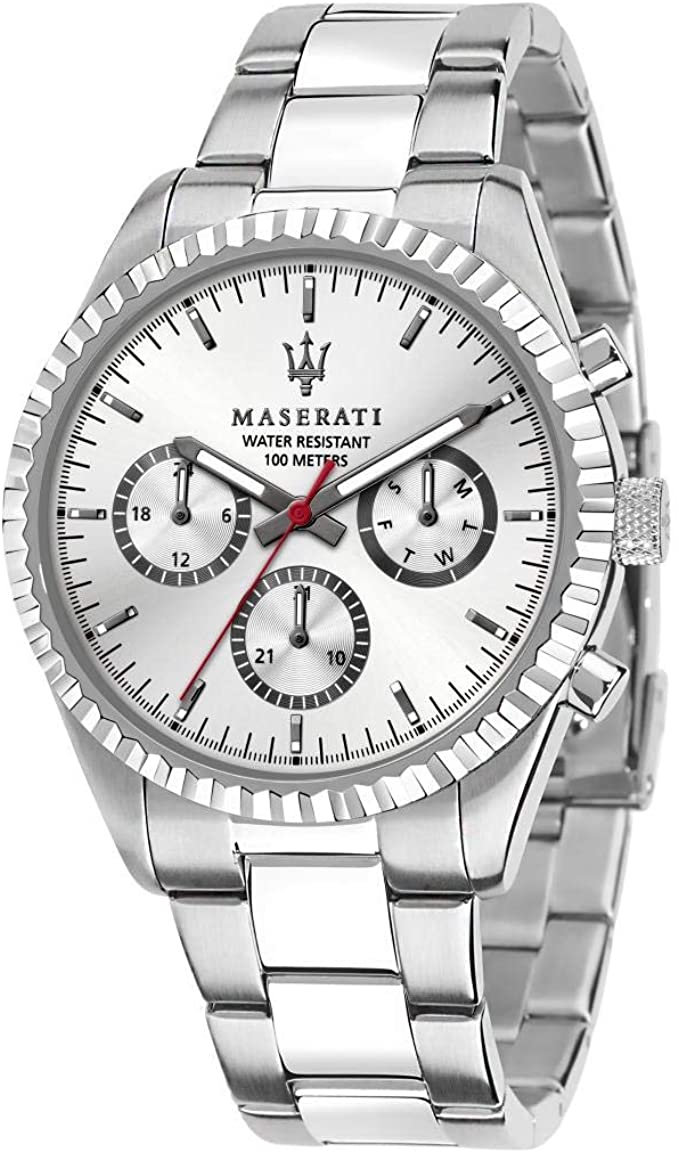 Maserati Silver Stainless-Steel Quartz Men's Watch R8853100018 - The Watches Men & CO