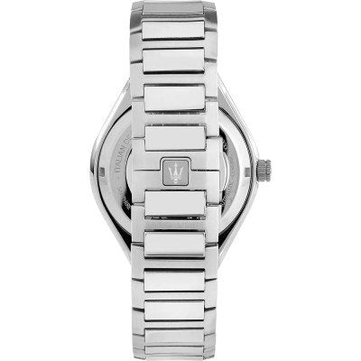 Maserati Stile Skeleton Automatic Silver Dial Two Tone Rose Gold and Silver Stainless Steel Menβs Watch R8823142004