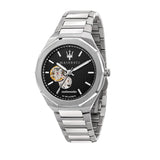 Maserati Stile Silver Automatic Black Dial Men's Watch R8823142002