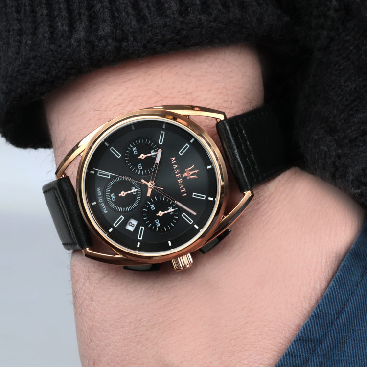 Maserati Trimarano Chronograph Black Dial Menβs Watch R8871632002 - Watch