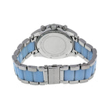 Michael Kors Blair Chronograph Silver Dial Stainless Steel with Chambray Acetate Ladies Watch MK6137