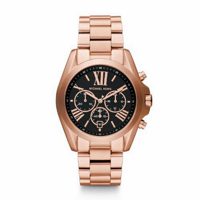 Michael Kors Bradshaw Black Dial Rose Gold Watch MK5854