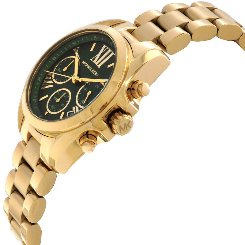 Michael Kors Bradshaw Chronograph Quartz Green Dial Gold Watch MK7257