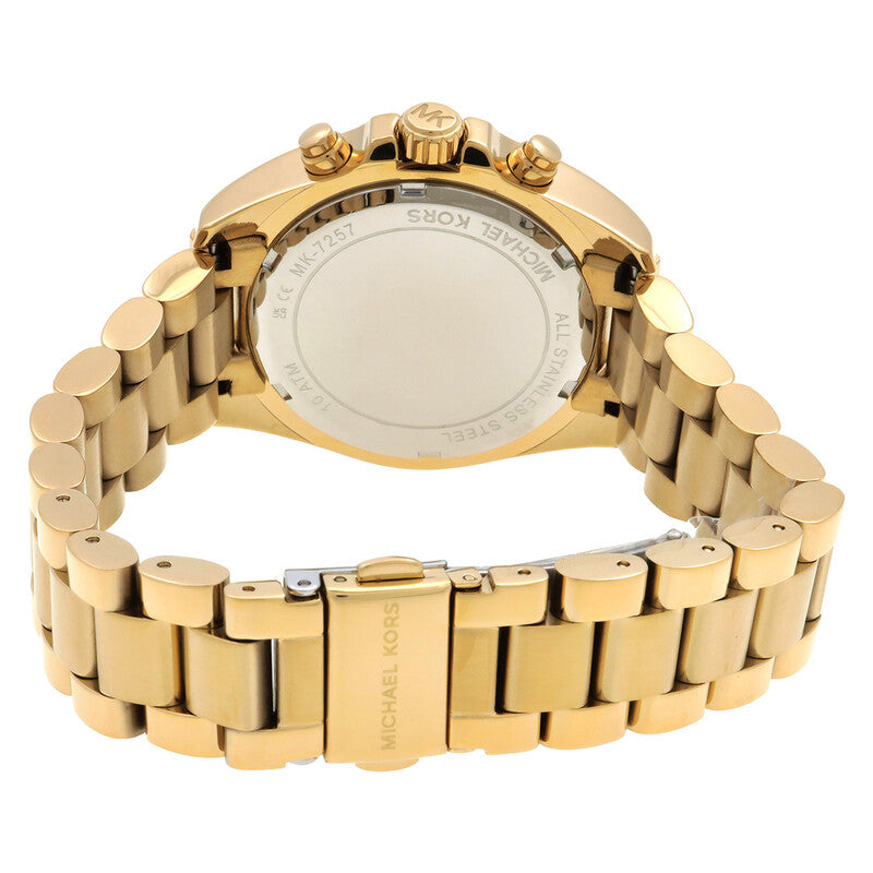 Michael Kors Bradshaw Chronograph Quartz Green Dial Gold Watch MK7257