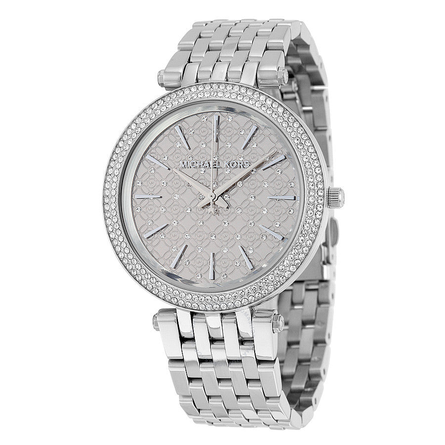 Michael Kors Darci Crystal Paved Silver Ladies Watch MK3404 - The Watches Men & CO