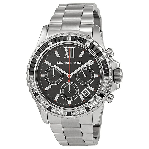 Michael Kors Everest Chronograph Black Dial Stainless Steel Ladies Watch MK5753