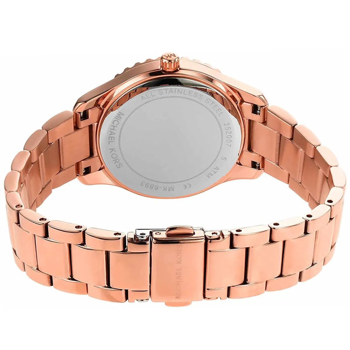 Michael Kors Layton watch three-quarter view displaying bracelet and case design