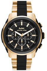 Michael Kors Lennox Chronograph Black Dial Two Tone Steel Strap Watch for Men MK8990