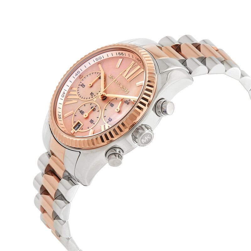 Michael Kors Lexington Chronograph Quartz Rose Gold Dial Ladies Watch MK7219
