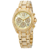 Michael Kors Mini Bradshaw Gold Dial Crystal Pave Ladies Watch MK6494 - Watches of Australia