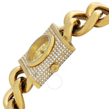 Michael Kors MK Chain Lock Quartz Crystal Gold Dial Ladies Watch MK4711 - Watches of Australia #2