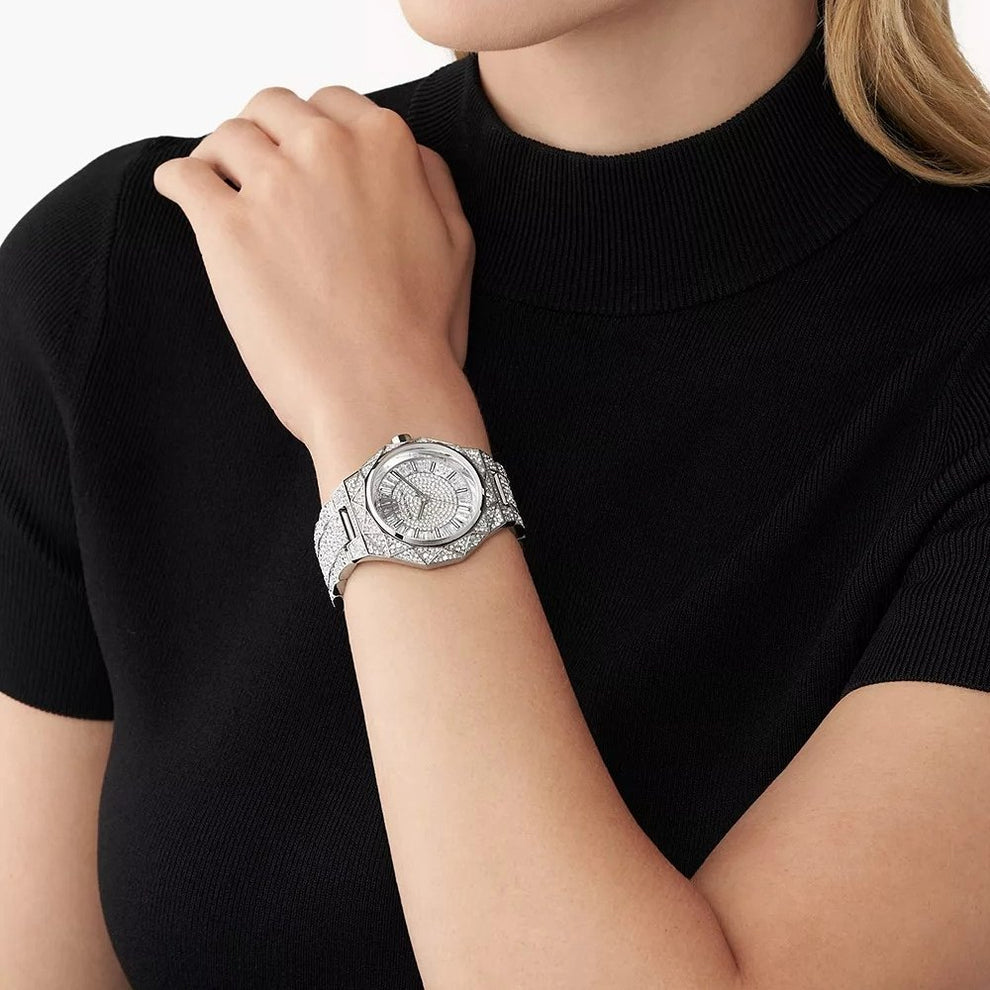 Michael Kors Raquel Pavé Silver Women's Watch - MK4691