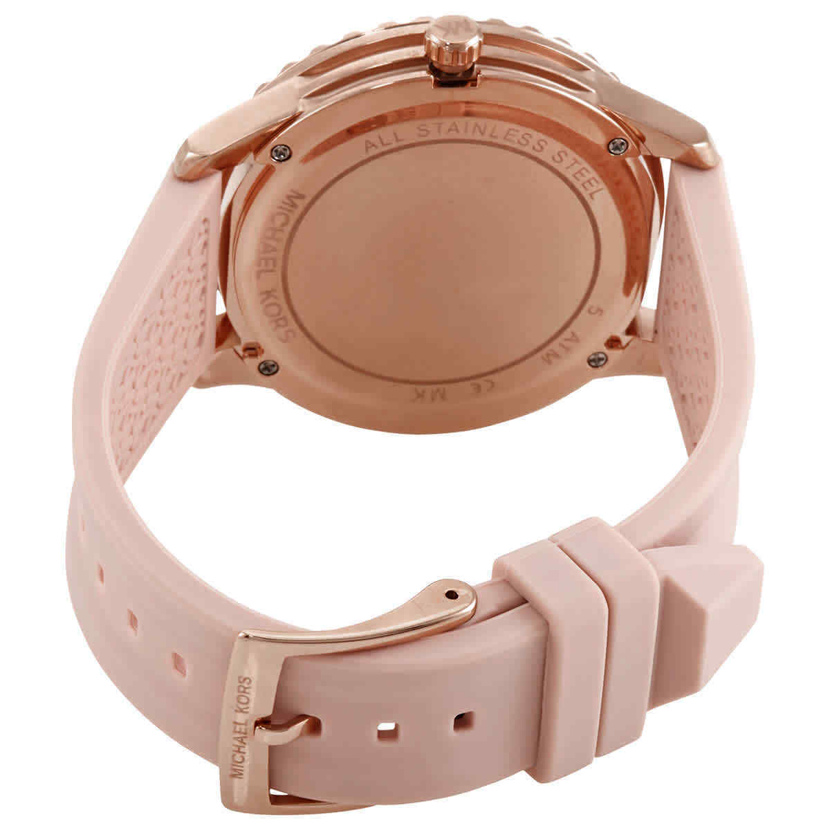 MK6854 watch caseback with rose gold-tone stainless steel