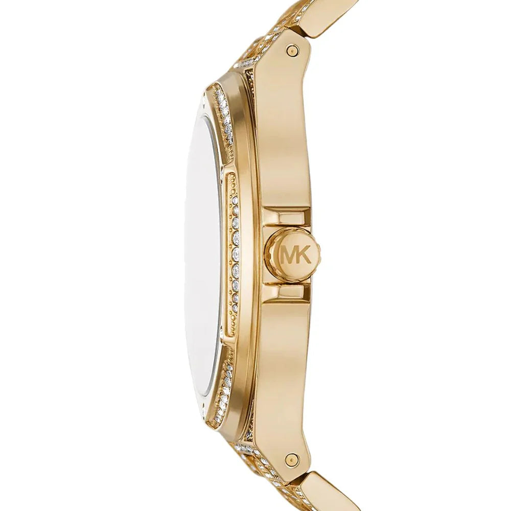 Michael Kors Oversized Lennox Pavé Gold-Tone Watch MK6991