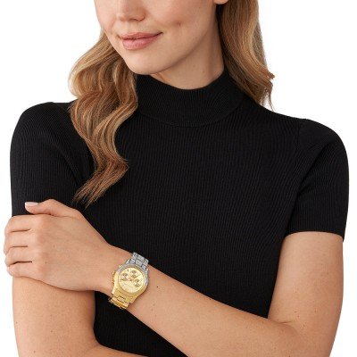 Michael Kors Runway Pavé Two-Tone Watch MK7329