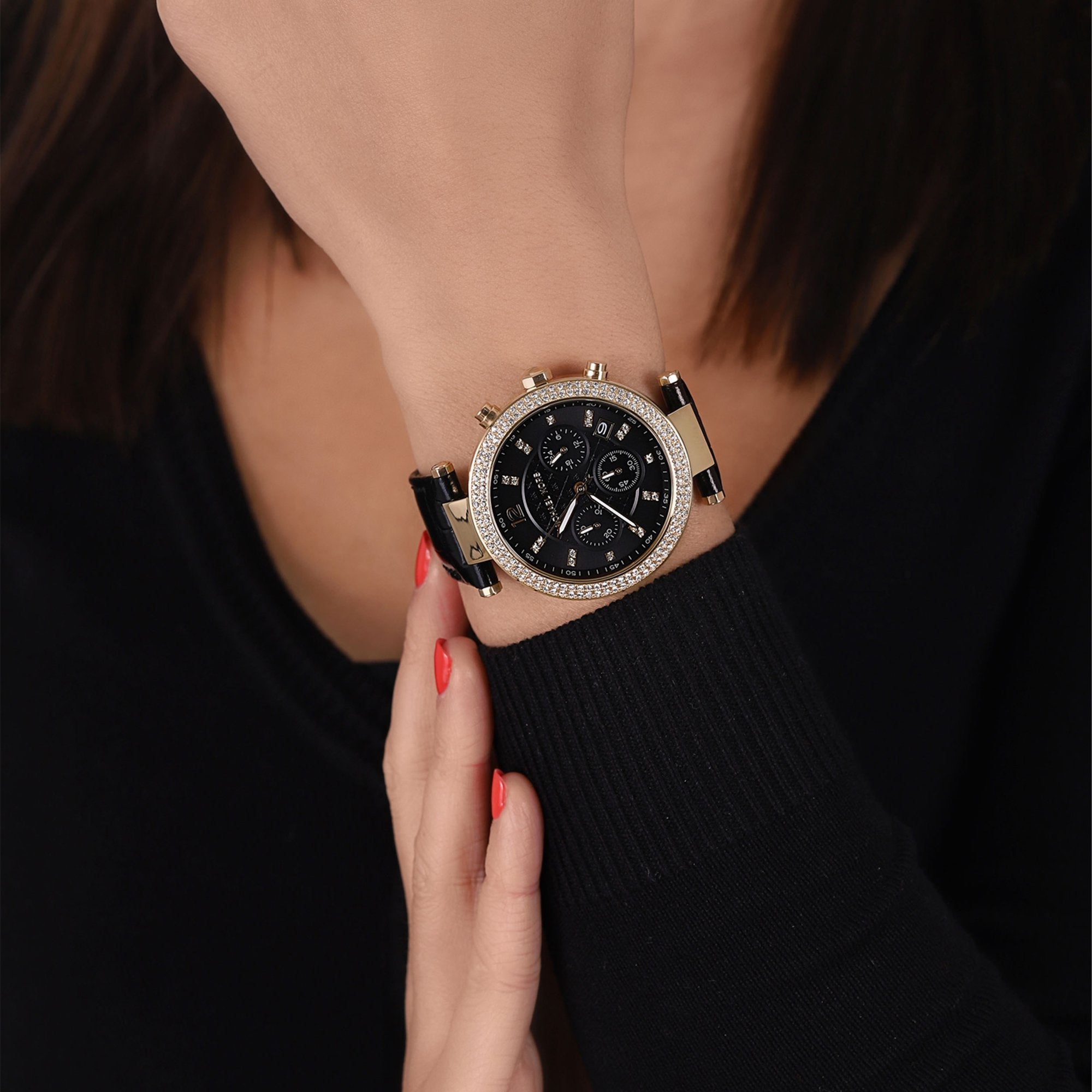 Michael Kors Parker Chronograph Quartz Crystal Black Dial Ladies Watch MK6984 - Watch