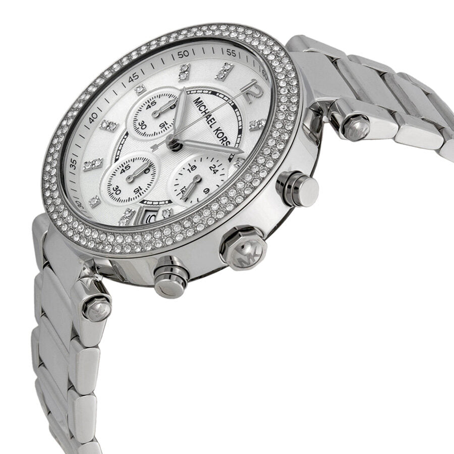 Michael Kors Parker Chronograph Silver Dial Ladies Watch MK5353